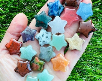 Crystal Star Carvings, Crystal Star Confetti, Mystery Small Genuine Polished Crystal Stars