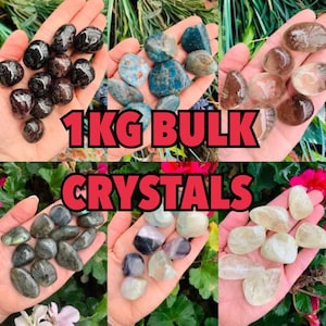 Bulk Tumbled Crystals, 1KG Polished Genuine Crystal Tumbles