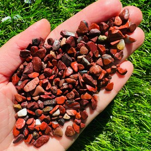 Red Jasper Crystal Chips, 3-5mm Red Jasper Tiny Crushed Crystal Chips, Wholesale Small Crystal Chip Packs
