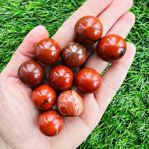 20mm Red Jasper Crystal Sphere, 1 Small Polished 20mm Crystal Sphere