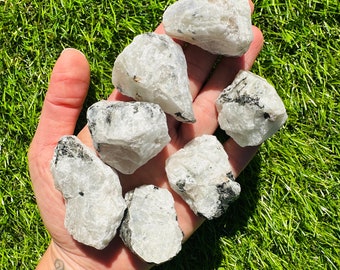 Raw Rainbow Moonstone Crystal Specimen, Rough Genuine Rainbow Moonstone Crystal