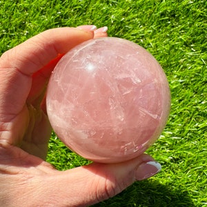 Rose Quartz Sphere, High-Quality Polished Rose Quartz Crystal Sphere