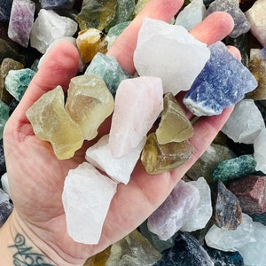 Wholesale 1LB Mixed Raw Crystals, Wholesale Medium Genuine Raw Crystals, High-Quality Bulk Raw Gemstones