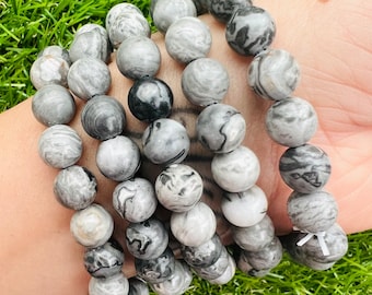 Picasso Jasper Bracelet, 8mm Picasso Jasper Bead Bracelet, Genuine Picasso Jasper Round Beaded Healing Crystal Bracelet