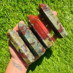 6-9cm Dragon Bloodstone Crystal Tower, 1 Small Genuine Polished Dragon Bloodstone Crystal Point Tower
