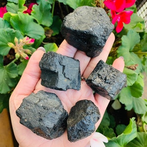 Raw Black Tourmaline, 1 Raw Genuine Black Tourmaline Crystal Specimen
