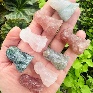 1 inch Mystery Crystal Dog Carvings, Crystal Dog Confetti, Mystery Small Genuine Polished Crystal Dogs