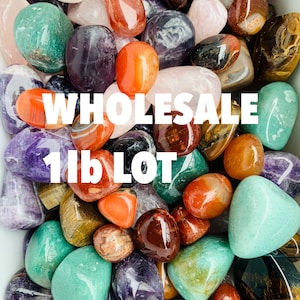 Wholesale Mixed Tumbled Stones, 1LB Wholesale Small-Medium Polished Genuine Crystal Tumbles, High-Quality Bulk Crystal Tumbles