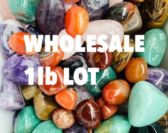 Wholesale Mixed Tumbled Stones, 1LB Wholesale Small-Medium Polished Genuine Crystal Tumbles, High-Quality Bulk Crystal Tumbles