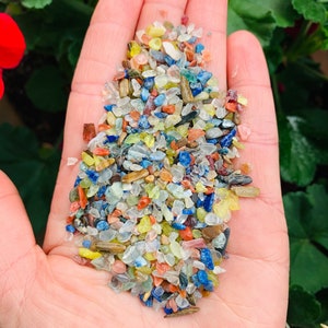 Mixed Crystal Chips, 3-5mm Mixed Genuine Tiny Crushed Crystal Chips, Wholesale Small Crystal Chip Packs