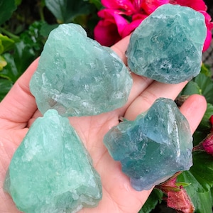 Raw Green Fluorite Crystal Specimen