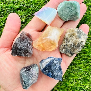 7 Raw Crystals Set, 7 Genuine Raw Crystals