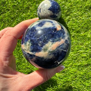 Sodalite Sphere, High-Quality Polished Sodalite Crystal Sphere