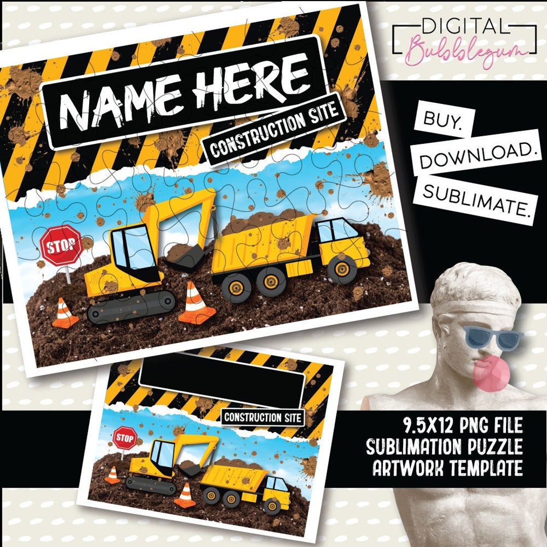 Sublimation Blank, Puzzle Design, Personalized Puzzle Template, PNG