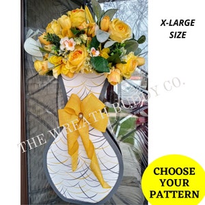 OVERSIZED Floral Vase Door Signs | Floral Vase Door Hangers | Front Door Hangers | Tulip Door Wreath | Spring Door Hanger | Door Hanger