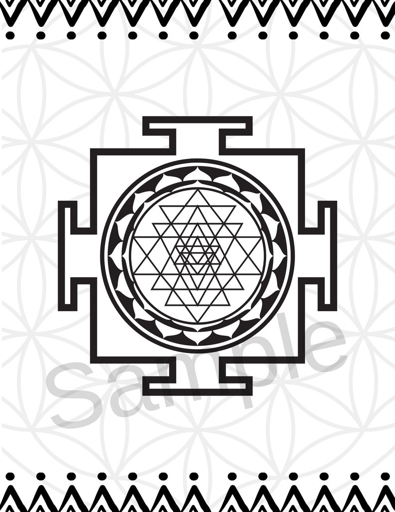 Sri Yantra Coloring Sheets, Educational Bundle, Goddess Art, Digital Download, Sacred Geometry ...