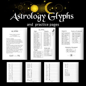 Astrology Glyphs and Practice Pages
