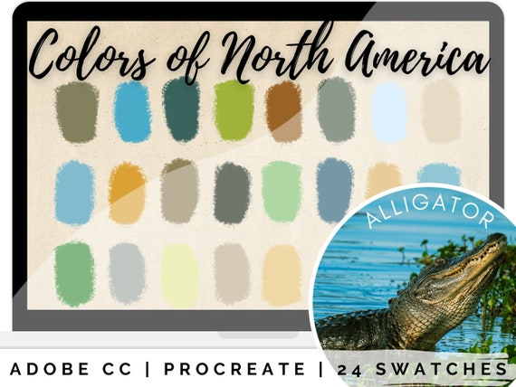 Wildlife Color Palette Colors of North America Alligator - Etsy