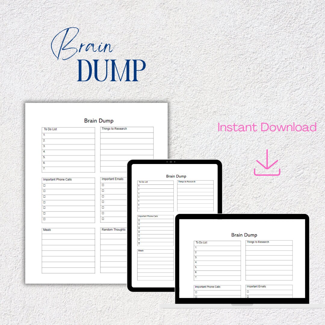 Brain Dump Printable Thought Organizer ADHD Brain Dump - Etsy