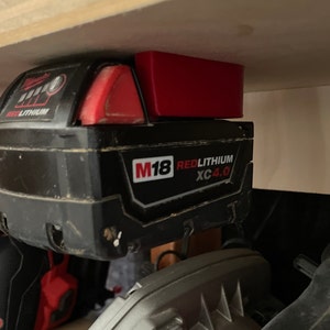 M18 Battery Holder, Under Cabinet or Wall Mount