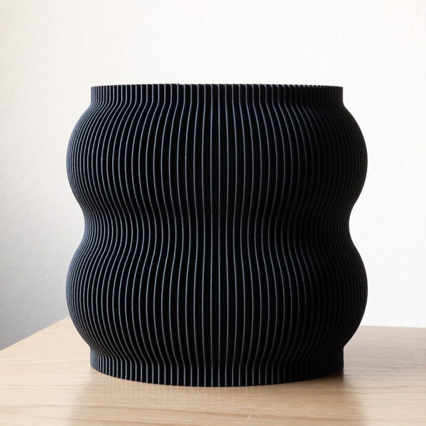 Black Planter Pot, 3D printed, Planter, Housewarming Gift, Housewarming, Plant Lover, Décor, Pot, Plants, Minimalist, Gift, Drainage, Groovy