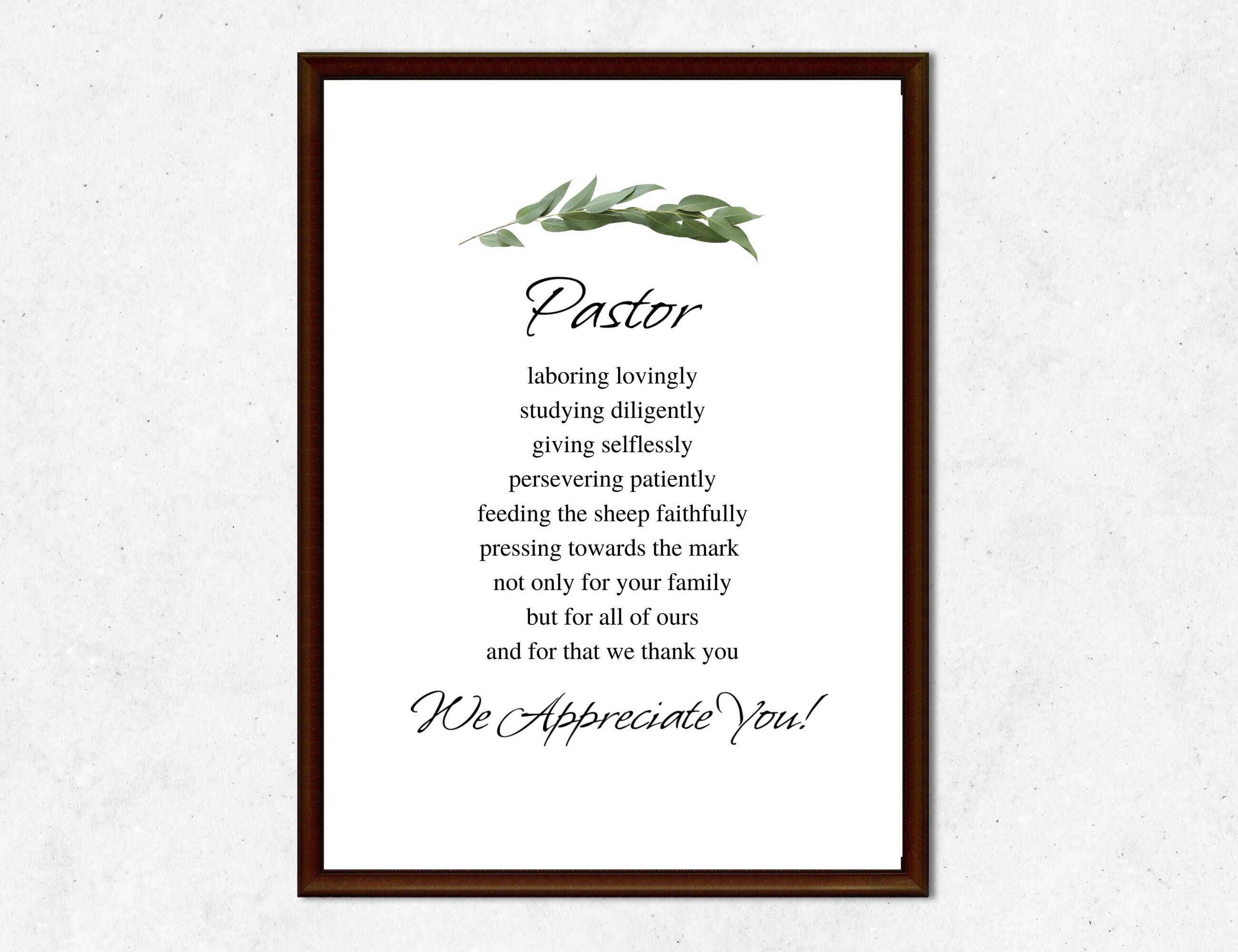 Female PASTOR Appreciation Card PRINTABLE CARD Instant Pastors 
