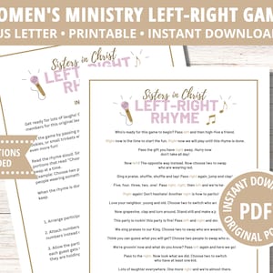 Pass the Gift, Left Right Game, Left Right Poem, Church Games, Bible Game, Women’s Ministry Left Right Gift Exchange, PDF Instant Download