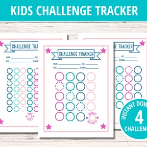 PRINTABLE, Challenge Tracker for Kids, Goal Tracker, Sticker Chart, Reward Chart