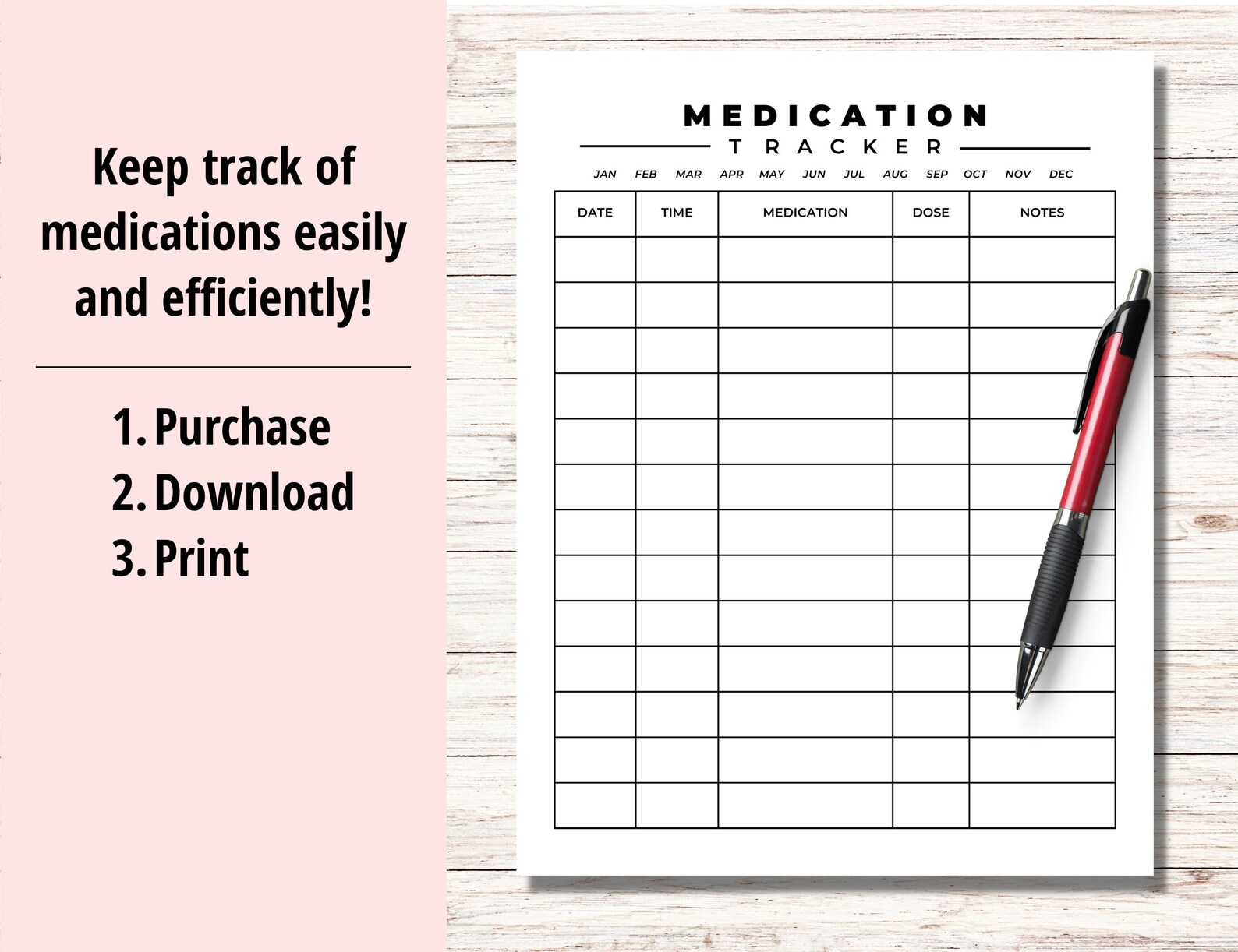 Medication Tracker Printable, Medication Tracker, Medication Log
