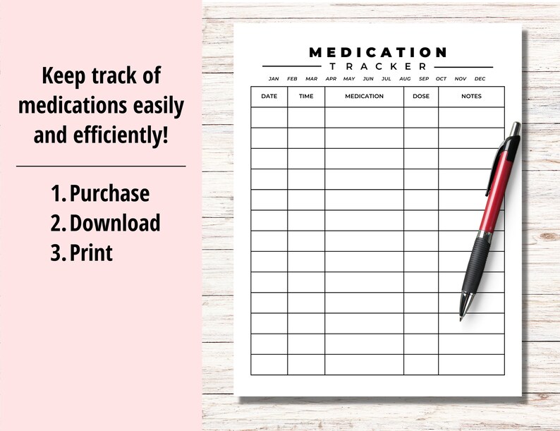 Medication Tracker Printable, Medication Tracker, Medication Log ...