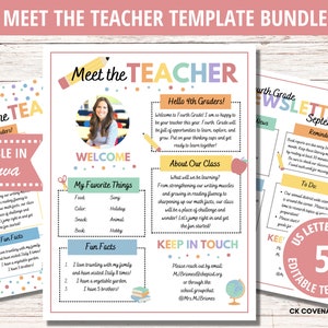 Meet the Teacher, Teacher Template, Editable Meet the Teacher Template, Classroom Decor, Editable Template, Elementary Classroom, Teacher