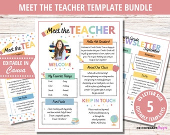 Meet the Teacher, Teacher Template, Editable Meet the Teacher Template, Classroom Decor, Editable Template, Elementary Classroom, Teacher