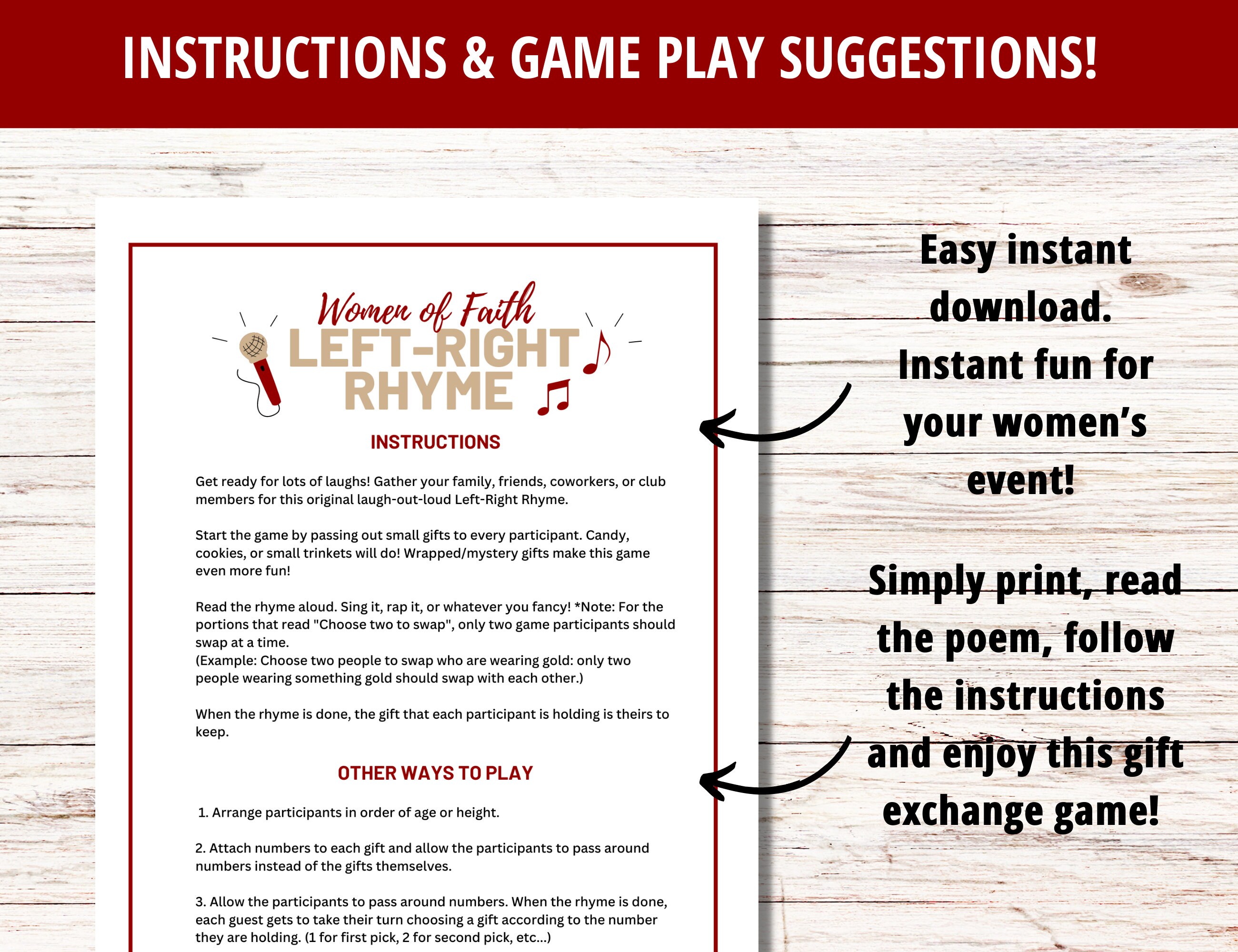 Pass the Gift, Left Right Game, Left Right Poem, Church Games, Bible