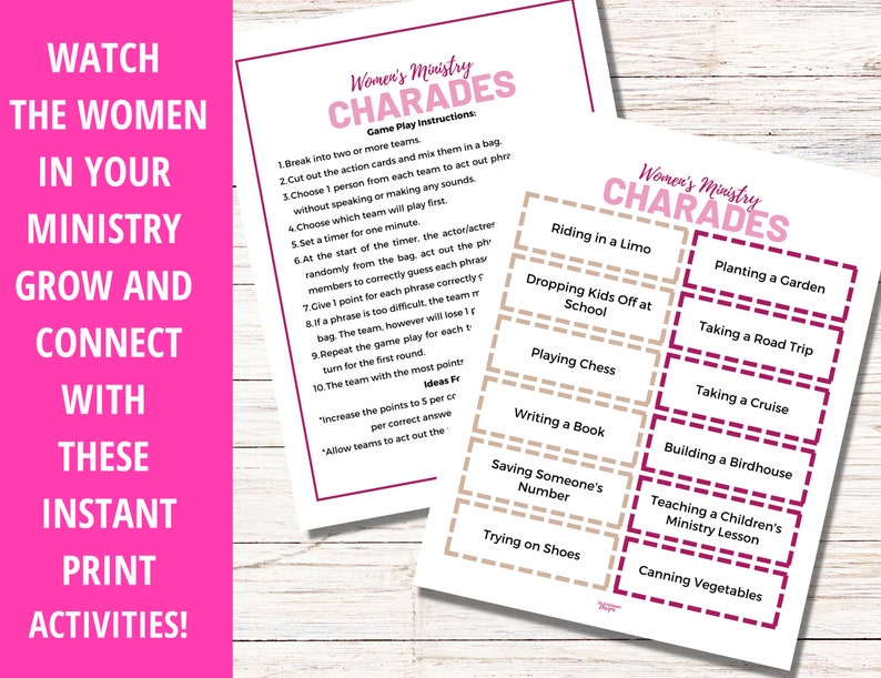 Women's Ministry Game Bundle, Bible Games, Find the Guest Bingo, Women