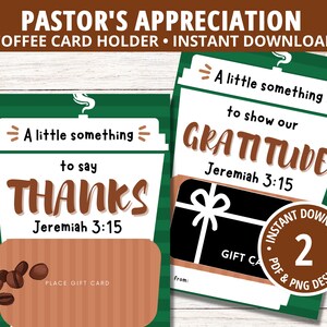 Regalo de agradecimiento al pastor, Titular de la tarjeta de regalo de café, Mes de agradecimiento al clero, Apreciación del pastor, Tarjeta de agradecimiento, Regalo del líder de la iglesia