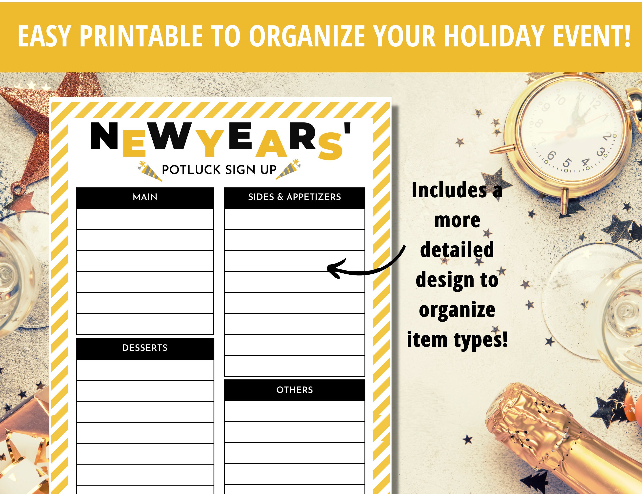 Sign up Sheet, Potluck Sign up Sheet, Holiday Potluck, Potluck Template