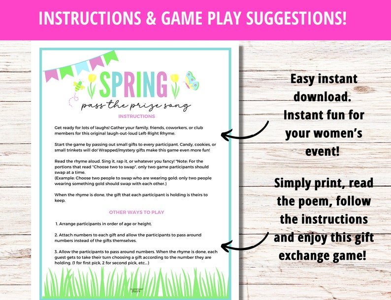Left Right Game, Left Right Poem, Spring Games, Gift Exchange Game ...