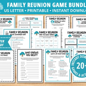 Family Reunion Game Bundle, Family Reunion Ideas, Printable Family Party Games, Family Reunion Party Games, Family Summer Reunions, PDF