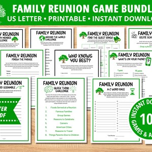 Family Reunion Game Bundle, Family Reunion Ideas, Printable Family Party Games, Family Reunion Party Games, Family Summer Reunions, PDF