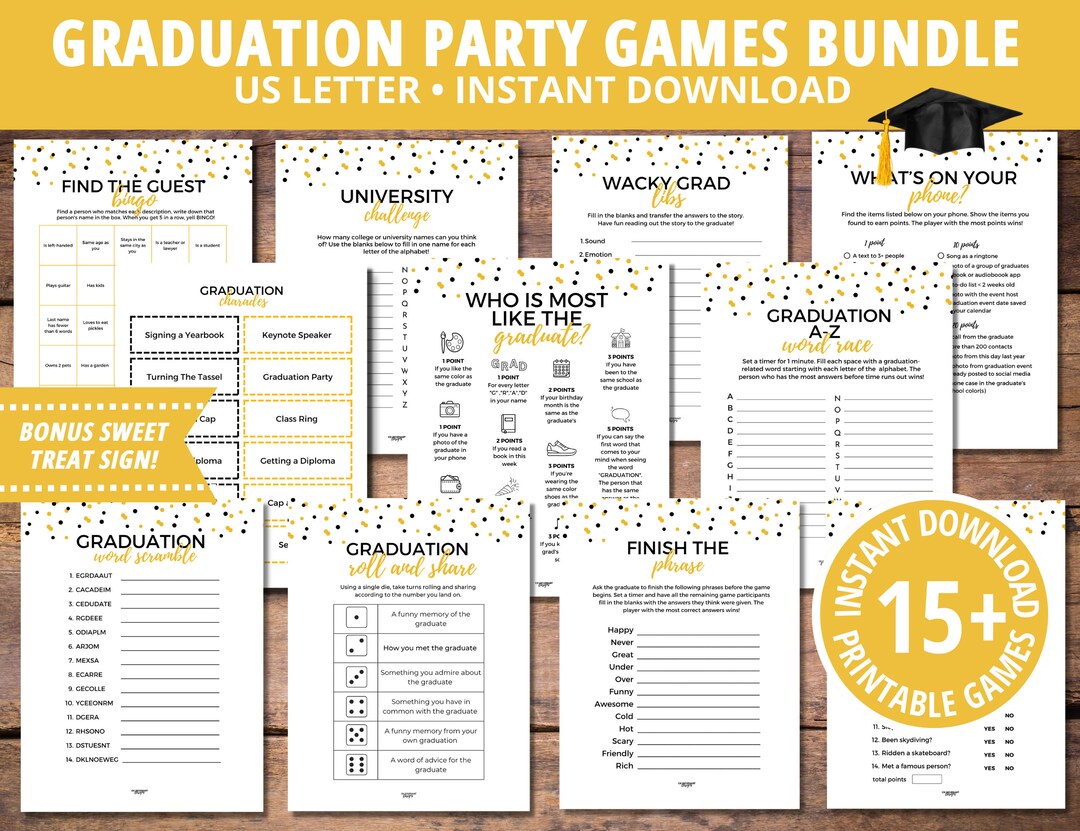 Graduation Party Games, Party Games, Graduation Game Bundle, Grad Party ...