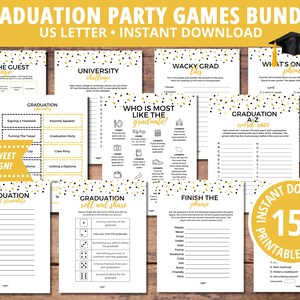 Abschlussfeier Spiele, Abschlussfeier Spiele Bundle, Abschlussfeier Spiele, Abschlussfeier Spiele, druckbare Abschlussspiele, druckbare