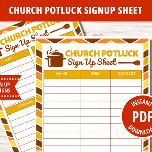 Sign Up Sheet, Potluck Sign Up Sheet, Holiday Potluck, Potluck Template, Potluck Dinner, Printable Sign Up, Church Potluck, Family Dinner