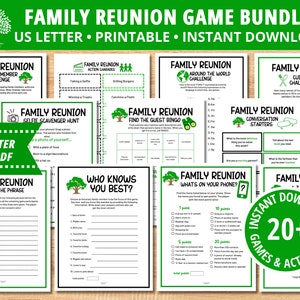 Family Reunion Game Bundle, Family Reunion Ideas, Printable Family Party Games, Family Reunion Party Games, Family Summer Reunions, PDF