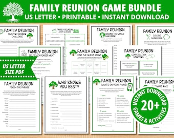 Family Reunion Game Bundle, Family Reunion Ideas, Printable Family Party Games, Family Reunion Party Games, Family Summer Reunions, PDF
