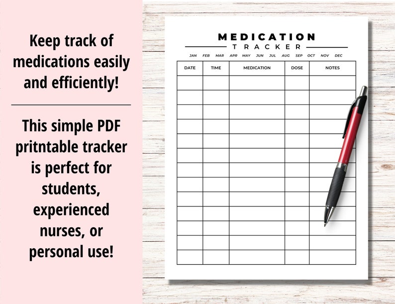 Medication Tracker Printable, Medication Tracker, Medication Log ...