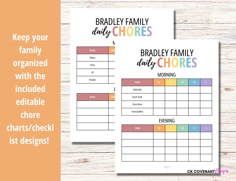 Homeschool Planner, Kids Chore Chart, Printable Planner, School Planner ...