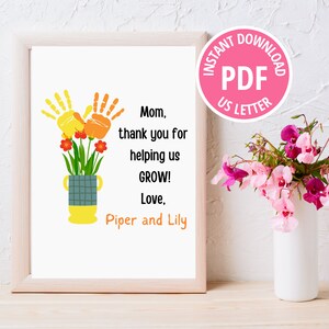 Handprint Flower, Mother&#39;s Day Gift, Gift for Mom, Mother&#39;s Day Hand Print, Handprint Art, Hand Print Craft, Mother&#39;s Day Gift, Toddler Art