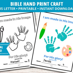 Bible Handprint Craft, Fingerprint Craft, Christian Bible Activity, Sunday School Craft, Handprint Craft, Handprint Art, Preschool Craft