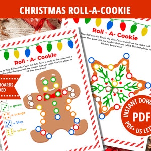 Roll a Dice Game, Christmas Printables, Christmas KIDS Activity, Christmas Page, Fun Christmas Games, Candy Dice, Roll a Gingerbread Game