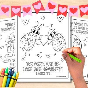 Valentine&#39;s Day Coloring Pages, Bible Verse Coloring Pages, Valentine&#39;s Activities, Valentine&#39;s Children&#39;s Ministry Activity, Bible Verses